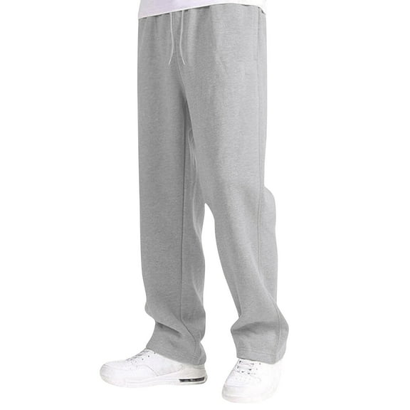 HXWCHs Boys Casual Pants Boy's Girls Baggy Sweatpants Straight Leg Open Bottom Elastic Waist Athletic Joggers with Pockets Grey 7-8 Years