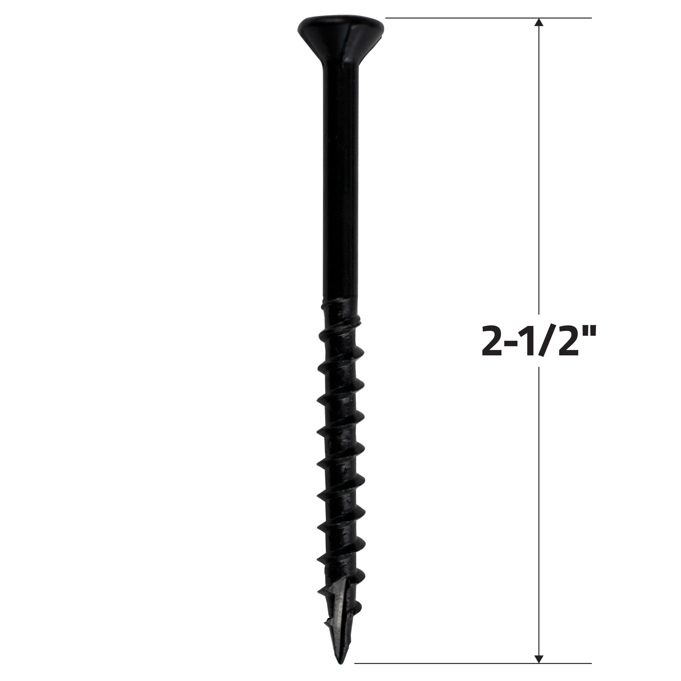 (3 pack) Grip-Rite PrimeGuard Plus #9 x 2-1/2 in. Black Wood to Wood Deck Screw 40CT