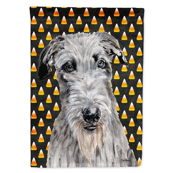 Scottish Deerhound Candy Corn Halloween Garden Flag