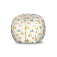 thumbnail image 1 of Squirrel Storage Toy Bag Chair, Autumnal Pattern Forest Animals Cartoon, Stuffed Animal Organizer Washable Bag, Small Size, White Earth Yellow, by Ambesonne, 1 of 3