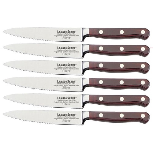 LamsonSharp Silver 6Piece Serrated Steak Knife Set Walmart