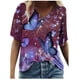 thumbnail image 2 of Puntoco - Camiseta de manga corta suelta con cuello en V y estampado informal para mujer Puntoco Puntoco-5200, 2 of 4