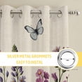 thumbnail image 6 of Purple Flowers Kitchen Curtains Window Panels, Spring Butterflies Lavender Daisy Beige Insulated Window Treatment Curtain, Grommet Curtains for Bedroom/Living Room/Bathroom, 2 Piece 42"Wx54"L, 6 of 8