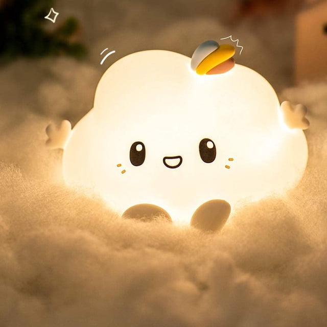Luz nocturna para niños, luz nocturna LED brillante para bebés, enchufe eléctrico, luz nocturna de nube sensible al tacto recargable por USB para adultos, niñas, niños, lámpara de noche portátil para