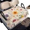 thumbnail image 2 of Botanical Floral Golf Cart Seat Covers, Retro Purple Pink Yellow Wildflowers Golf Cart Seat Towel Cover for 2/4 Seater Bench Seats, Breathable Washable Dust & Sun Protection Seats Blanket 51''x31'', 2 of 9