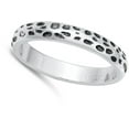 thumbnail image 4 of Groove Texture Stacking Ring .925 Sterling Silver Animal Print Band Jewelry Female Male Size 8, 4 of 4