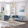 thumbnail image 2 of Inspired Home Fauteuil Club en Velours Bryan, Turquoise, 2 of 11