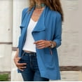 thumbnail image 2 of Womens Solid Color Casual Lightweight Long Sleeve Cardigan Soft Drape Open Front Fall Dusters with Pockets (S-3X), 2 of 6