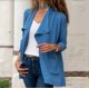thumbnail image 2 of Mujeres Color sólido Casual Manga larga Bolsillo Media longitud Cardigan Tops Blusa Abrigo Pompotops  qwe21223, 2 of 6