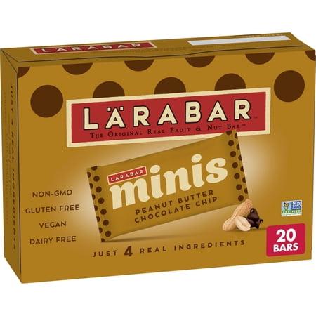 Larabar Peanut Butter Chocolate Chip Mini Bars, Gluten Free Vegan, 20 ct YUN14 ESN4