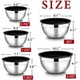 Mixing Bowls with Lids Set of 5, VeSteel Stainless Steel Black Mixing