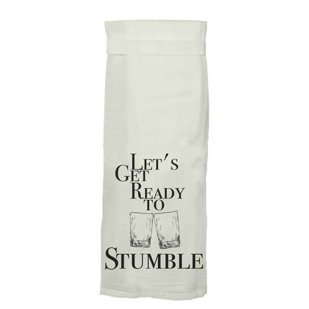 Twisted Wares Kitchen Hand Towel with Hang Tight Design, Let's Get Ready to Stumble