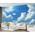 thumbnail image 3 of Blue Sky White Cloud Wall Mural - Natural Scenery Murals, Modern Large Wall Murals For Living Room, Sky Clouds Mural 118"W x 83"H (Not Peel and Stick), 3 of 6