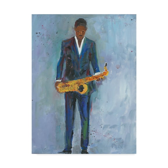 Trademark Fine Art 'Sax in a Blue Suit' Canvas Art by Samuel Dixon