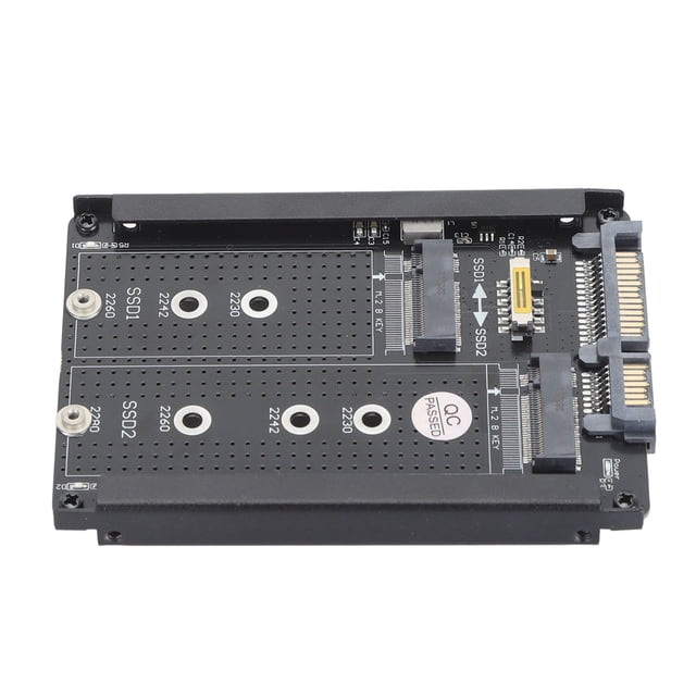 NGFF SSD Converter To 2.5 Inch 3.0 Card, PCB Iron Durability Dual NGFF B M Key M.2 SSD Card Driver Free Practical 6Gbps for 2230 2242 2260