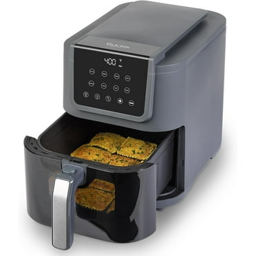 SUR LA TABLE KITCHEN ESSENTIALS 4-in-1 Compact 5-Quart Basket Air Fryer with Window for Easy Viewing, Digital Touchscreen Display with 8-Presets, Air Fry, Bake, Roast, Broil in Minutes, 1500w