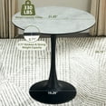 thumbnail image 5 of 31.5" Round Tulip Table in Gray, Mid-Century Modern Dining Table with Square Top and Pedestal Base, Conference Pedestal Desk, Leisure Coffee Table, Seat for 2-4, Max Loading 330lbs, K2032, 5 of 8