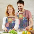 thumbnail image 5 of Colorful Pioneer Flower Patchwork Apron-Garden Aprons for Women with Pockets-Cotton Linen Waterproof Kitchen Cooking Gardening Aprons Adjustable for Kitchen,Cooking,BBQ and Salon 33x27 Inch, 5 of 7