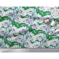 thumbnail image 3 of Soimoi Green Poly Georgette Fabric Leaves & Blooming Camellias Floral Decor Fabric Printed Yard 52 Inch Wide, 3 of 3