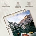 thumbnail image 6 of Elephant Stock Braies Lake Boats Wall Art - Vertical Multi Panel Canvas - Hallway Wall Decor - Transportation Multi Panel - Beige And Orange Decor - 42" x 65", 6 of 8
