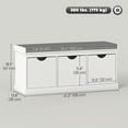 thumbnail image 3 of HOMCOM Shoe Storage Bench with 3 Removable Drawers and Padded Seat, White, 3 of 10