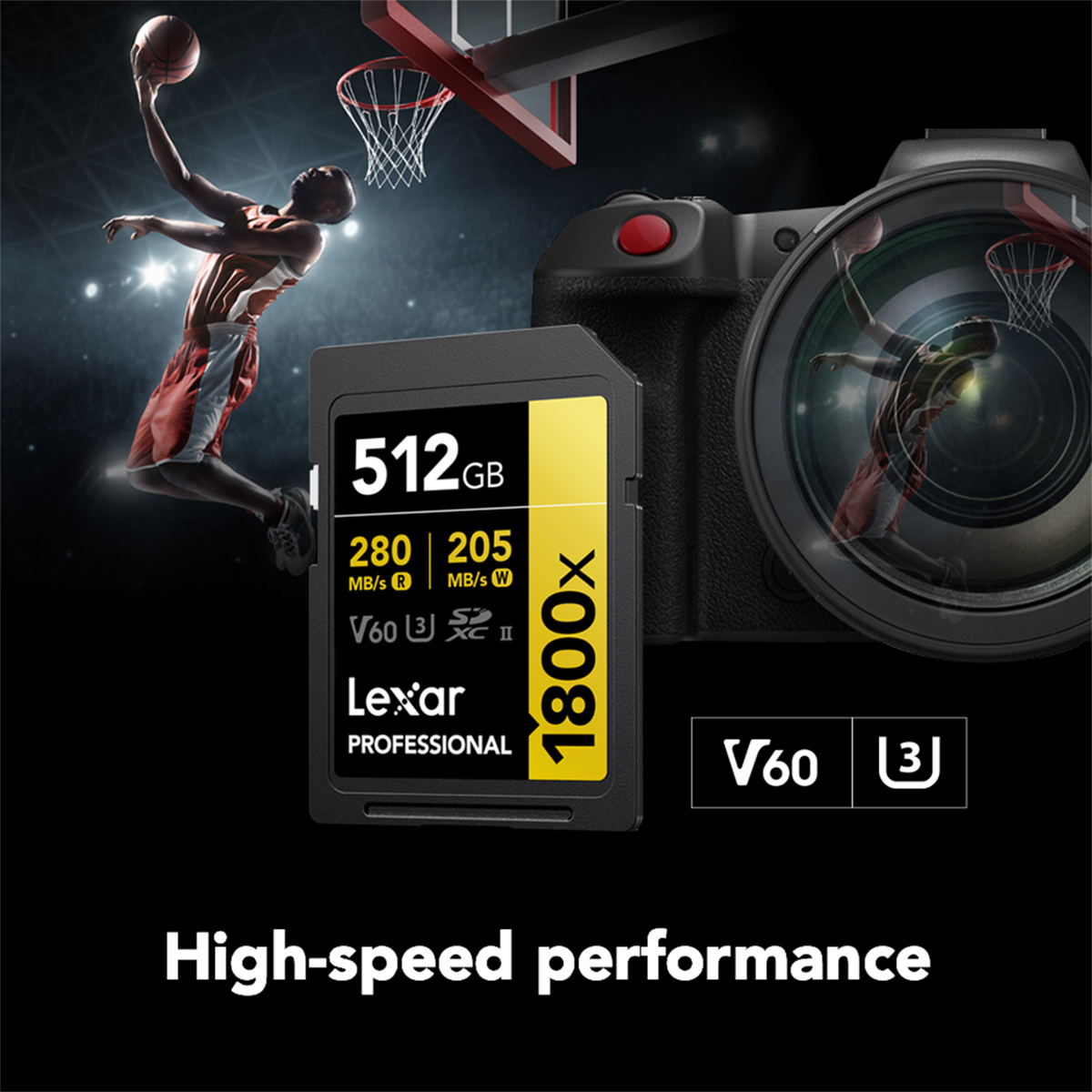 Lexar GOLD Series Professional 1800x 512GB UHS-II SDXC Memory Card