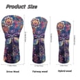 thumbnail image 6 of Uorisanigo Golf Head Covers for Drivers, Fairway Woods and Hybrids, 3 Pack Ethnic Floral Dragonfly Golf Club Head Covers, Soft Polyester Lined for Extra Club Protection, Outdoor Accessories, 6 of 7