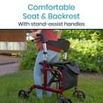 thumbnail image 2 of Vive Rollator Walker for Seniors with Seat - Walker and Wheelchair Combo, Lightweight Foldable Transport Chair, Blue, 2 of 8
