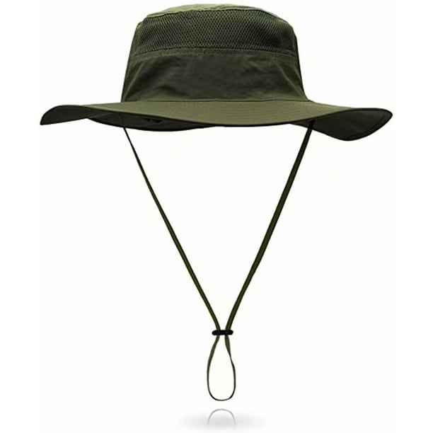 Outdoor Sun Hat Bucket Hats for Women Sun Protection Mesh Cap Quick-Dry UPF  50+ Army Green
