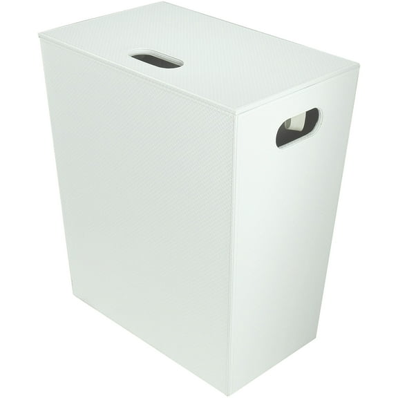 Ws Bath Collections Ecopelle 2262 Ecopelle Leather Laundry Basket - White