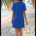 thumbnail image 6 of Ladies Summer V-Neck Side Twist Short Sleeve Dress S, 6 of 7