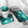 thumbnail image 4 of 4 Pcs happy Halloween Shower Curtain Set, with Non-Slip Rugs,Toilet Lid Cover and Bath Mat, Pumpkin Spider Decor for Bathroom, Halloween Party Gifts Supplies, 72'' x 72'', 4 of 6