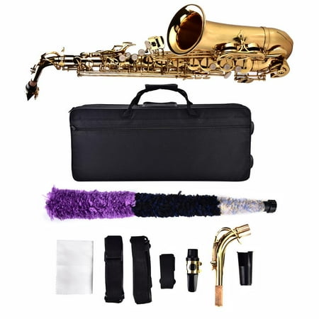 Fdit Alto Eb Sax Saxophone Set with Storage Case Mouthpiece Accessories Golden, Alto Saxphone, Eb (Best Alto Sax Solos)