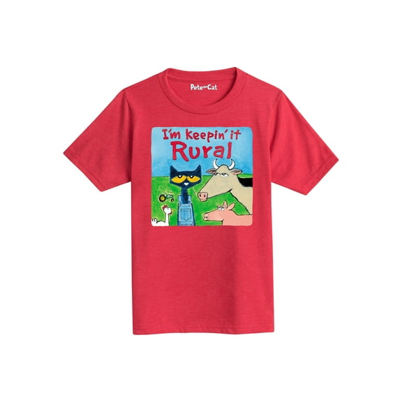 Pete The Cat - I'm Keepin It Rural - Youth Short Sleeve Graphic T-Shirt