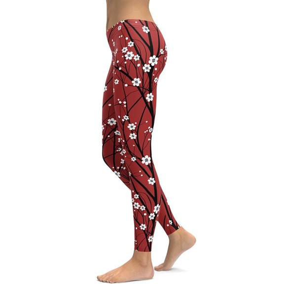 Cherry Tree Leggings Size: XS for Women | FIERCEPULSE