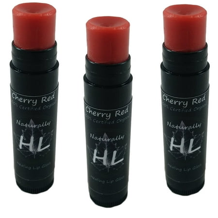 Moisturizing Healing Organic Lip Gloss, for a Naturally Healthier Life (Cherry Red (set of
