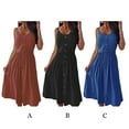 thumbnail image 4 of Minnieouse Vestidos casuales de mujer Moda Elástico Sólido S-3XL sexy Ropa de vacaciones Vestido largo de mujer Ropa de playa Viaje Vestidos Azul 3XL, 4 of 5