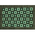 thumbnail image 1 of Ahgly Company Indoor Rectangle Checkered Turquoise Blue Modern Area Rugs, 7' x 10', 1 of 4