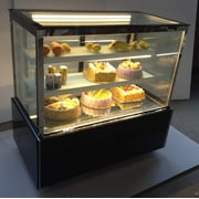 INTBUYING 48 Commercial Floor Type Refrigerated Cake Showcase Bakery Cabinet Cooling Display Case Cooler Right Angle 220V