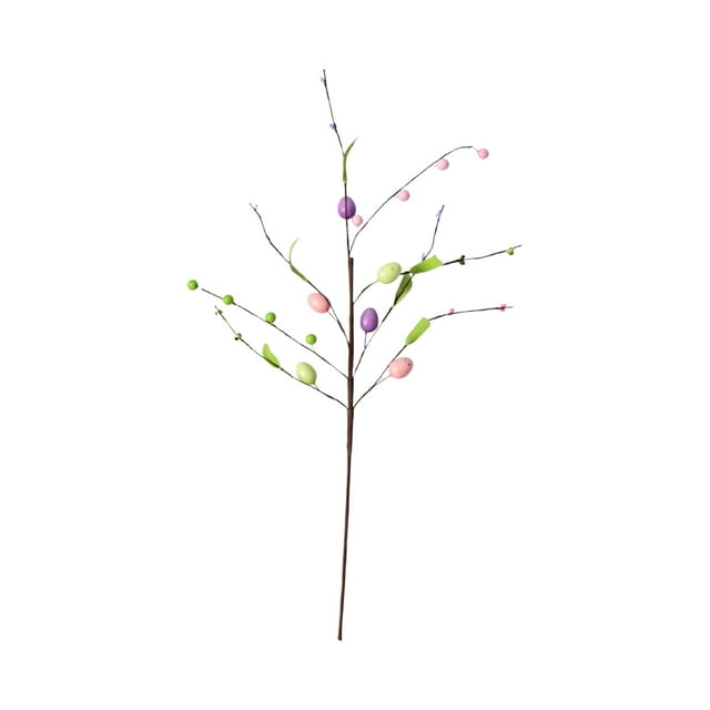 Ohufall Foam Berry Easter Egg Pick Artificial Flower Stems For Spring Wreath Craft Floral Arrangement Home Table Centerpiece