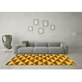 thumbnail image 3 of Ahgly Company Indoor Square Abstract Yellow Modern Area Rugs, 3' Square, 3 of 4