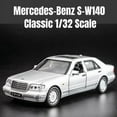 thumbnail image 2 of 1/32 Mercedes-Benz S-W140 Classic Toy Car Model Diecast Alloy Miniature Sound & Light Pull Back 1:32 Collection Gift For Boy Kid, 2 of 8