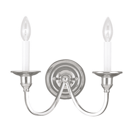 3l Crystal - Wall Sconces 2 Light Cranford With Polished Nickel Finish size 13 in 120 Watts - World of Crystal