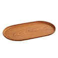 thumbnail image 2 of Imitation Wood Tray Light Brown 9.45in Oval Serving Tray for Dessert Cake Fruit Snacks Coffee Shop Home Kindergarten, 2 of 6