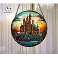 thumbnail image 2 of Fantasy Castle Stained Glass, Colorful Sunset Window Art, Magical Gift for Fantasy Lovers, Stained Glass Window Hanging, Castle Decor Home 4303520229, 2 of 4