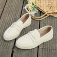 thumbnail image 5 of Xfvqtps Womens Casual Slip on Loafers Comfortable Flat Shoes Fall Breathable Round Toe Moccasins with Cushioned Insole Lightweight Walking Shoes White, 5 of 9