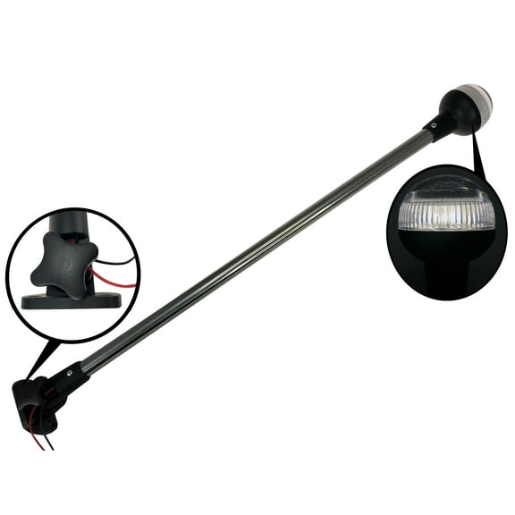 Pactrade Marine RV Adjustable Folding All Round Pole LED Navigation Light SS
