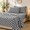 Black White-Queen, variant on - Gingham Sheet Set 4-piece Checkered Grid Plaid Checkerboard Geometric Preppy Hand Drawn Pattern Printed Bedding Deep Pocket Bla