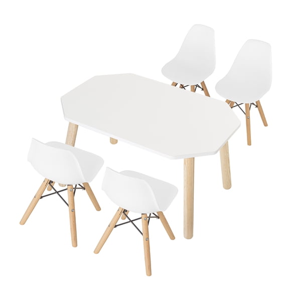 Mesa para niños con sillas de madera, fácil de limpiar, practico y moderno