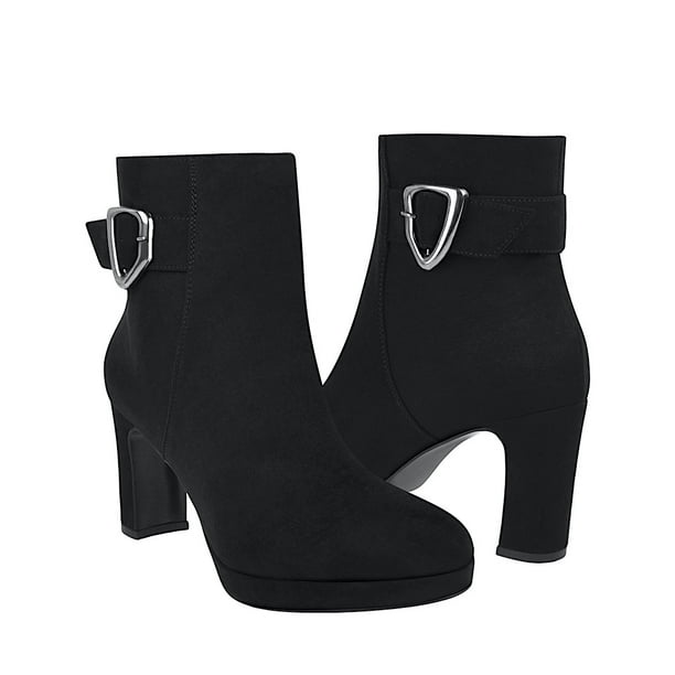 BOTINES STYLO MUJER 40701 SUEDE NEGRO